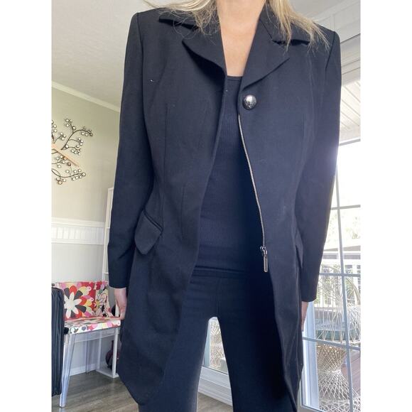 BYBLOS Cool Italian Brand 100% Wool Blazer/Jacket Black Italy 46 US 8-10 - Picture 1 of 12